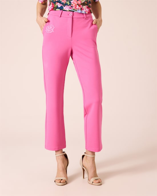 Produktabbildung für Ponte Hose mit Rosenstickerei