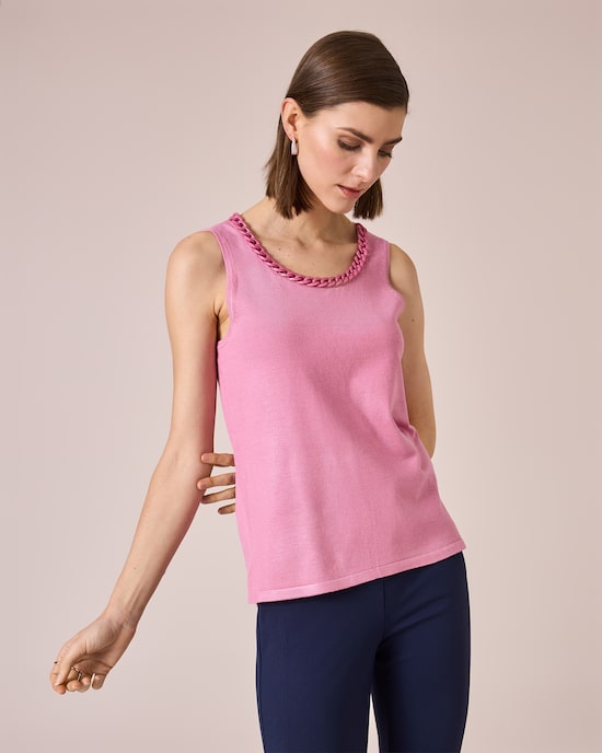 Produktabbildung für Stricktop mit Kettenverzierung
