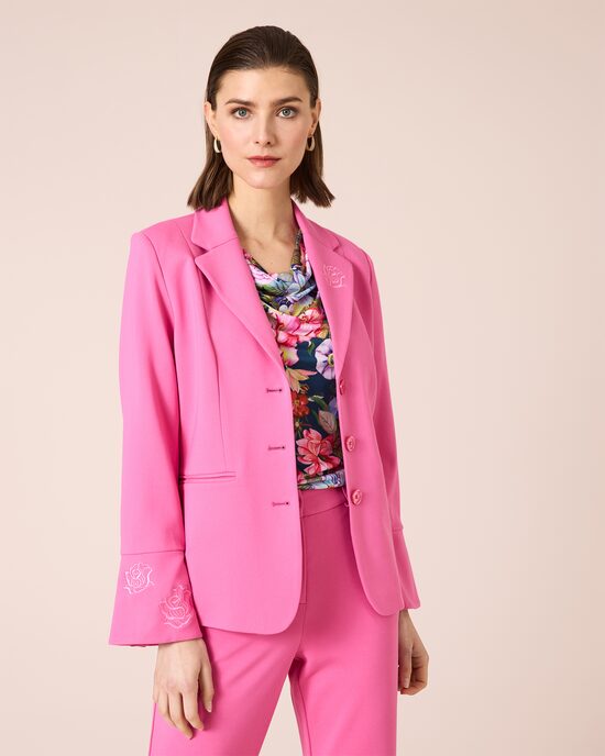 Produktabbildung für Ponte Blazer mit Rosenstickerei