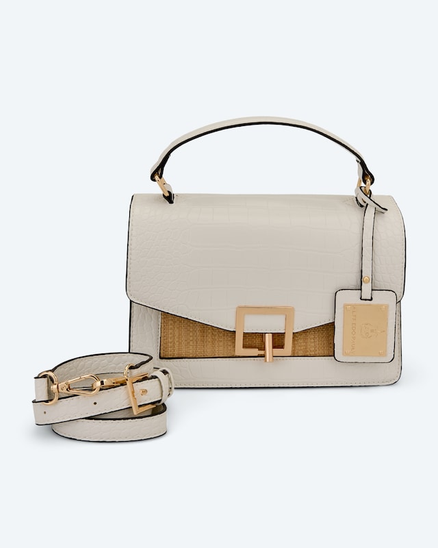 Überschlagtasche in Kroko-Optik