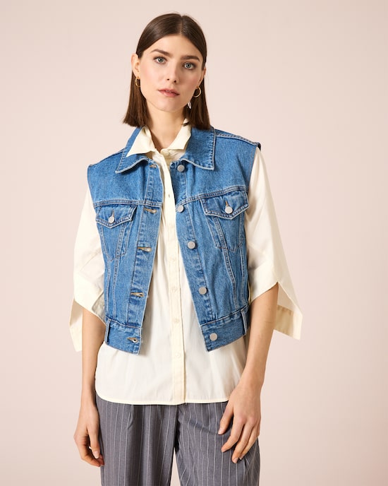 Produktabbildung für Jeansweste mit Knöpfen