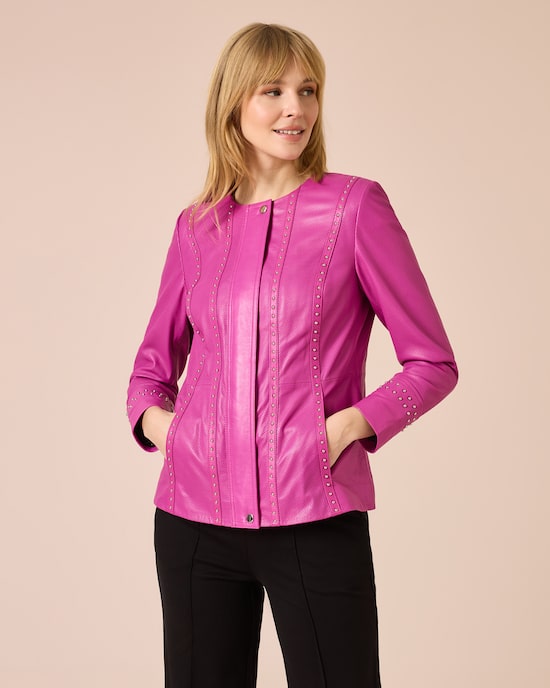 Produktabbildung für Lederjacke mit Nieten