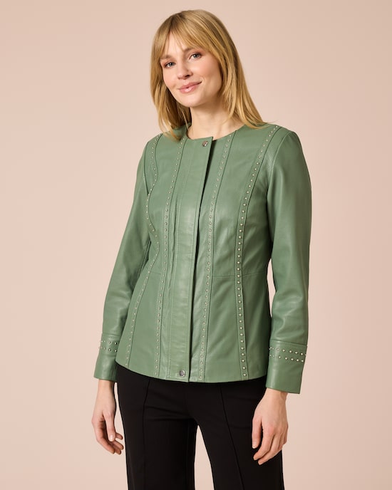 Produktabbildung für Lederjacke mit Nieten