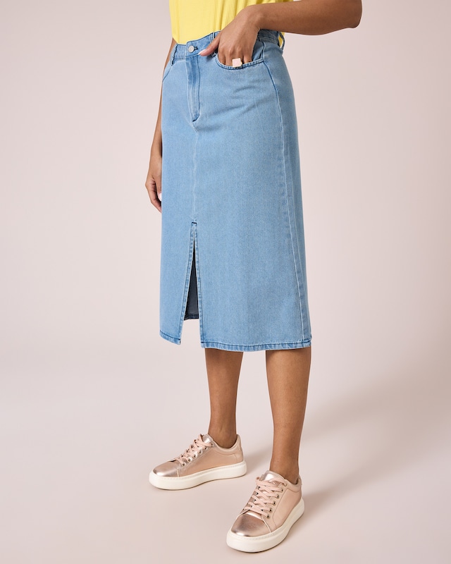 Jeansrock mit Schlitz