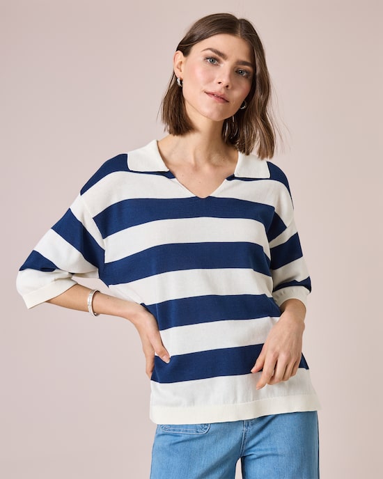 Produktabbildung für Kurzarm-Pullover mit Polokragen