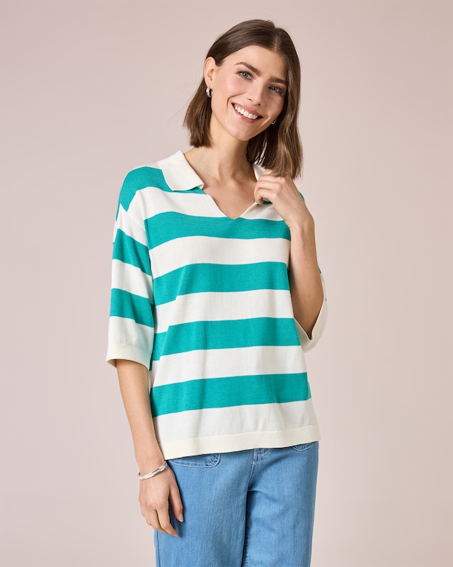 Kurzarm-Pullover mit Polokragen