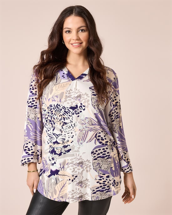 Produktabbildung für Bluse mit Leo-Print