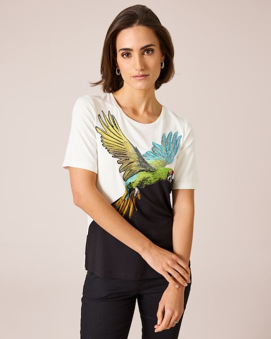Produktabbildung für Shirt mit Papagei-Motiv