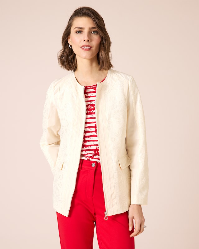 Jacke mit Spitzenbesatz