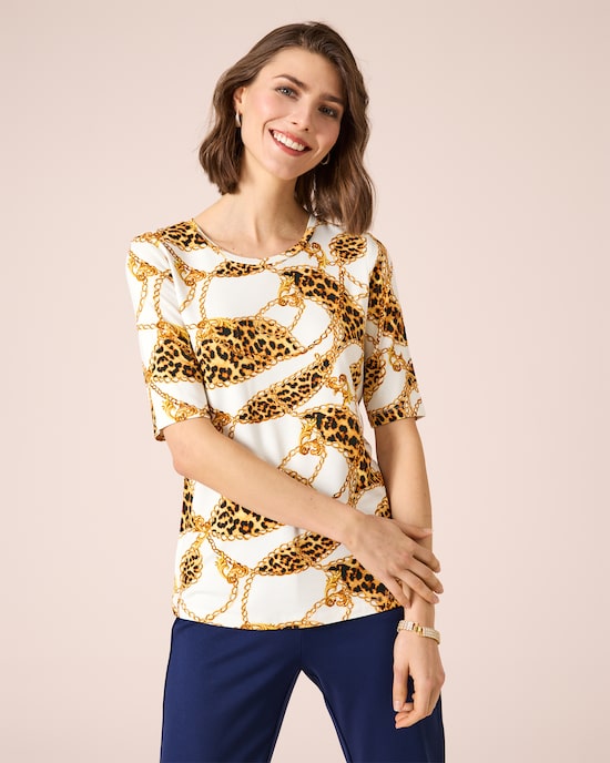 Produktabbildung für Shirt mit Leo- und Ketten-Druckmix