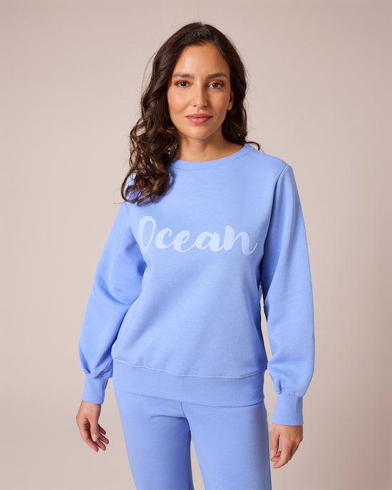 Produktabbildung für Sweatshirt mit Schriftzug