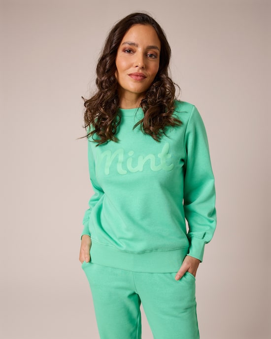 Produktabbildung für Sweatshirt mit Schriftzug