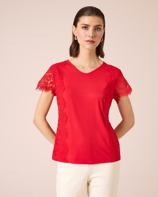 Produktabbildung für Shirt mit Spitze