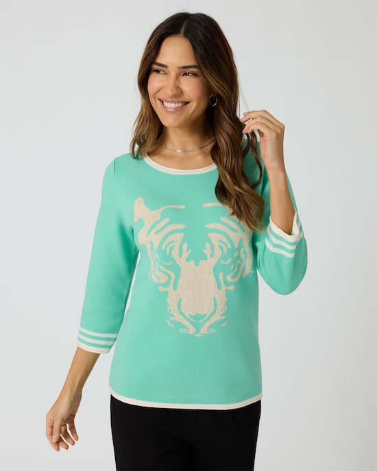 Produktabbildung für Pullover mit Tigerkopf