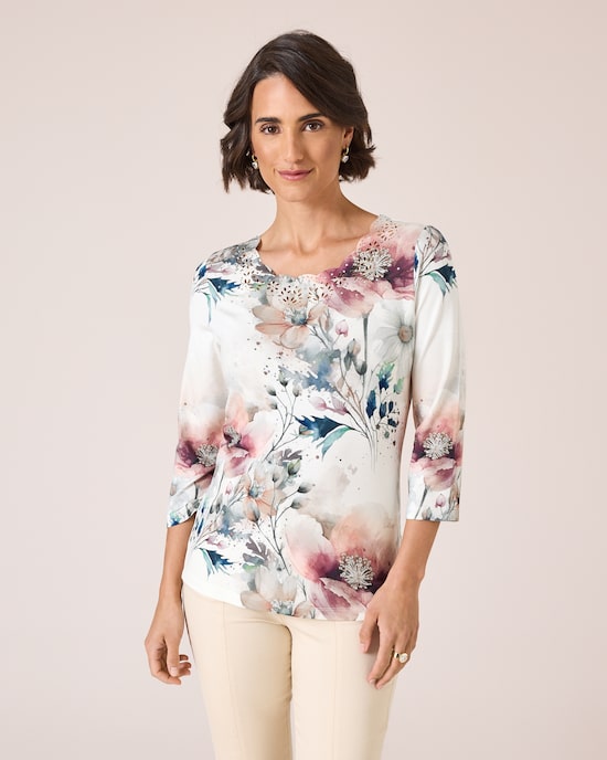 Produktabbildung für Shirt mit Blumen-Print