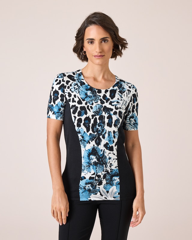 Classic Pullover mit Animal- und Blütendruck