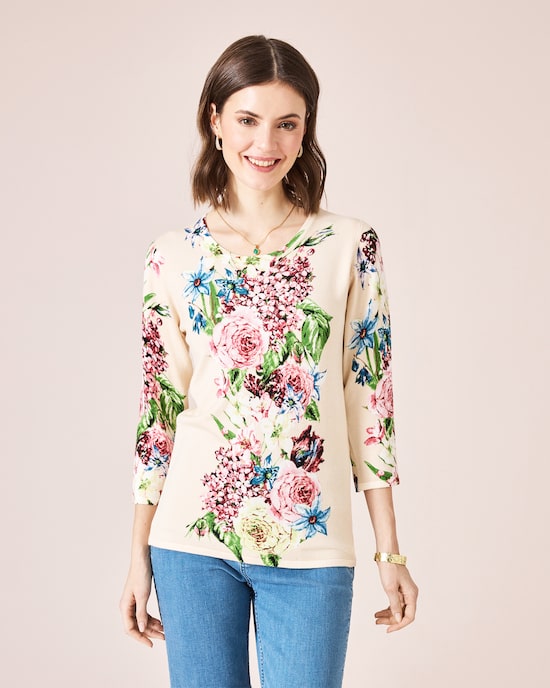 Produktabbildung für Classic Pullover mit Blüten
