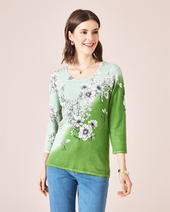Produktabbildung für Classic Pullover "Kontrast-Blumen"