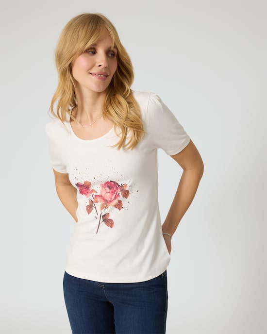 Produktabbildung für Shirt mit Blumen-Print