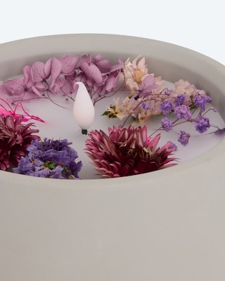 Produktabbildung 6 für LED-Kerze Zement mit Blumen, klein
