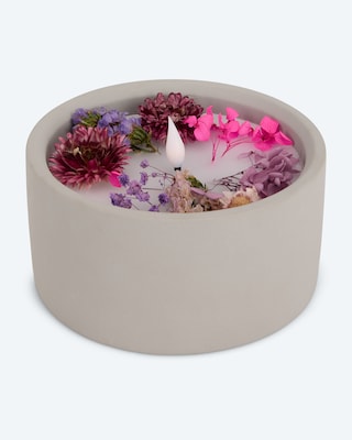 Produktabbildung 5 für LED-Kerze Zement mit Blumen, klein