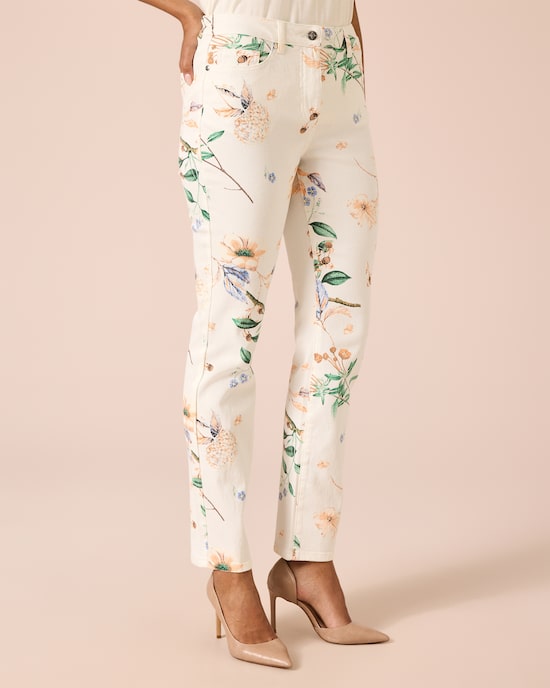 Produktabbildung für Jeans mit Blumen-Print