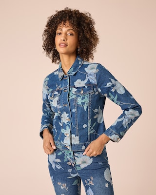 Produktabbildung 2 für Jeansjacke mit Blumen-Print