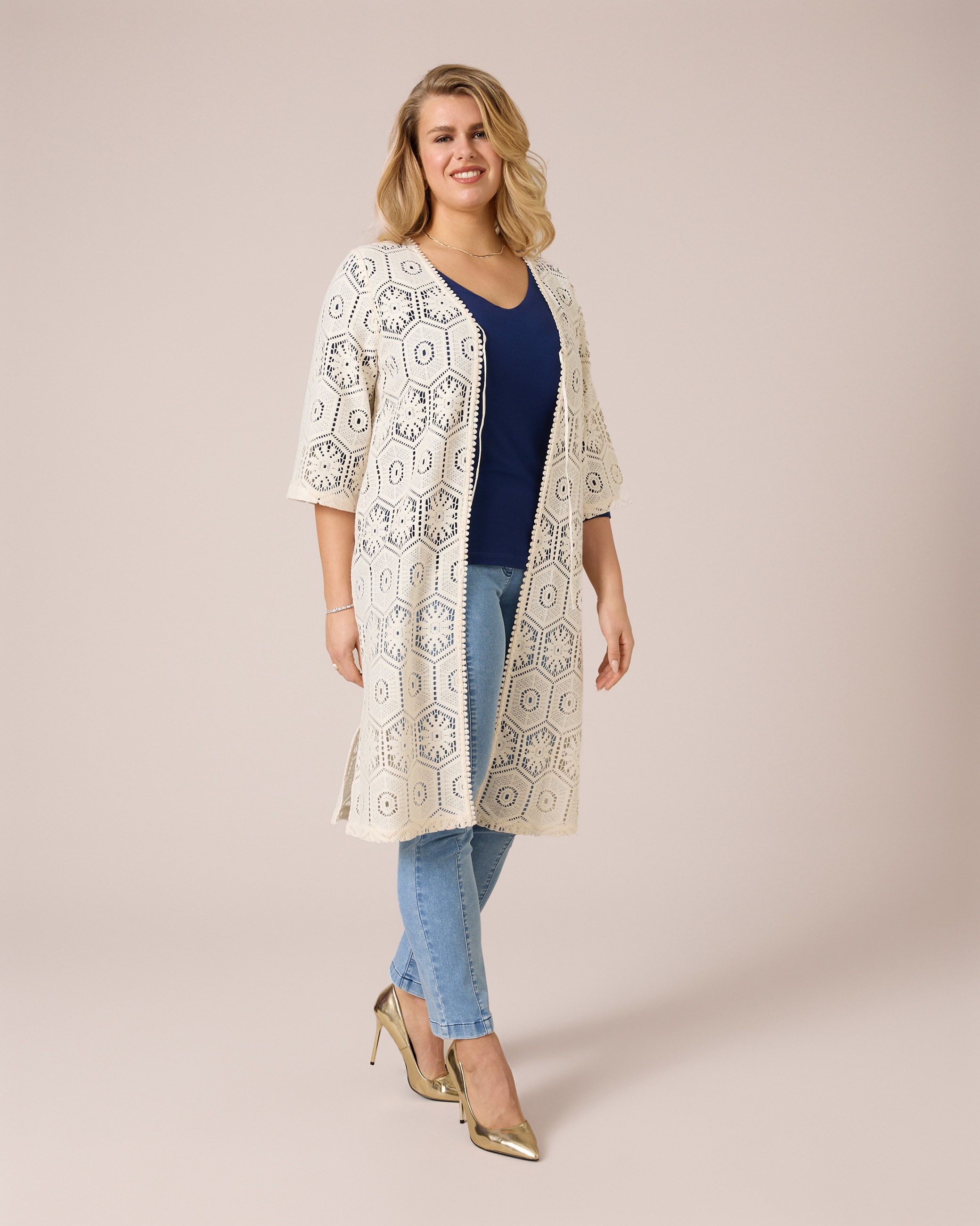 Produktabbildung für Longcardigan in Crochet-Optik