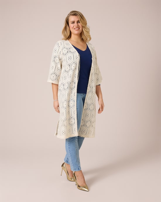Produktabbildung für Longcardigan in Crochet-Optik