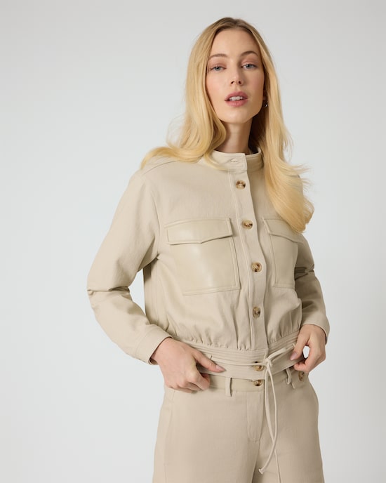 Produktabbildung für Jacke mit Lederdetails