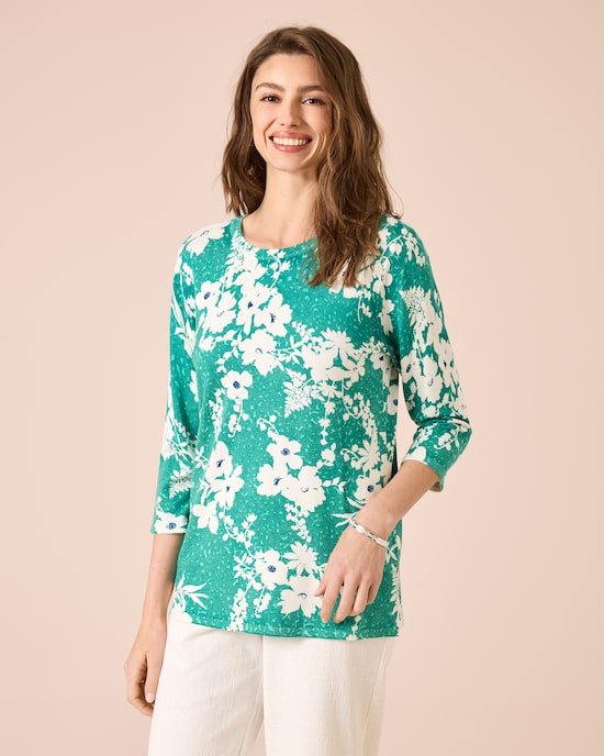 Produktabbildung für Pullover mit Animal- und Blumendruck