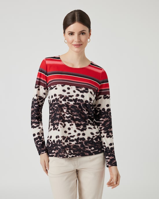 Produktabbildung für Shirt mit Animal-Streifen-Druck