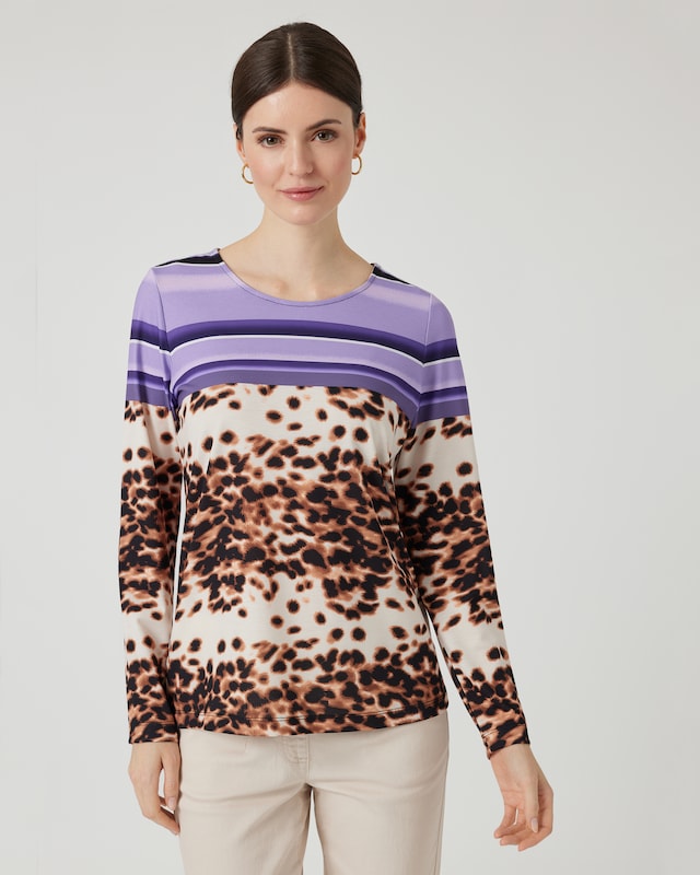 Shirt mit Animal-Streifen-Druck