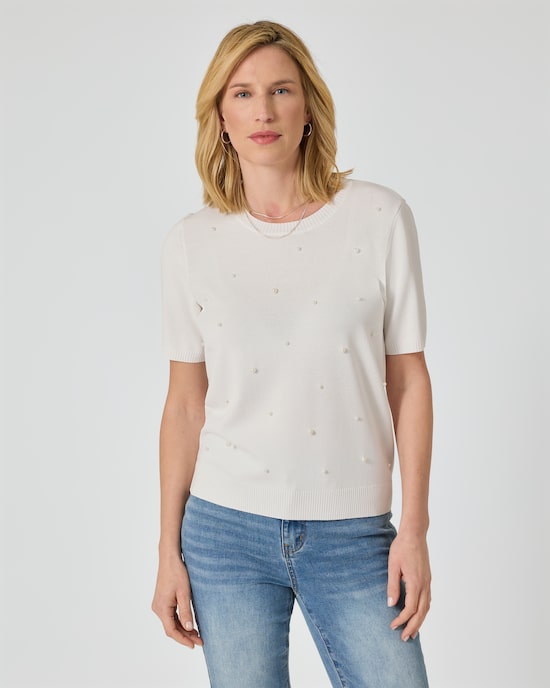 Produktabbildung für Strickshirt mit Perlen