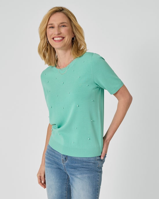 Produktabbildung für Strickshirt mit Perlen