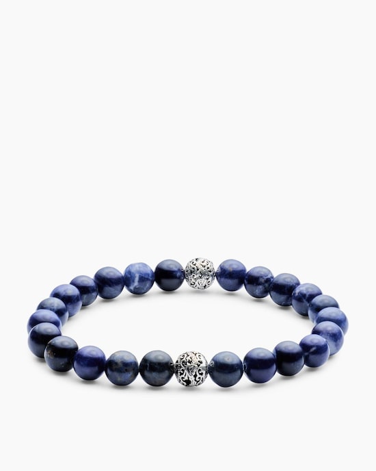 Produktabbildung für Edelstein-Armband mit Silber-Beads