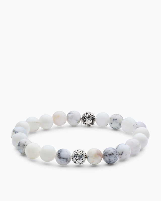 Edelstein-Armband mit Silber-Beads