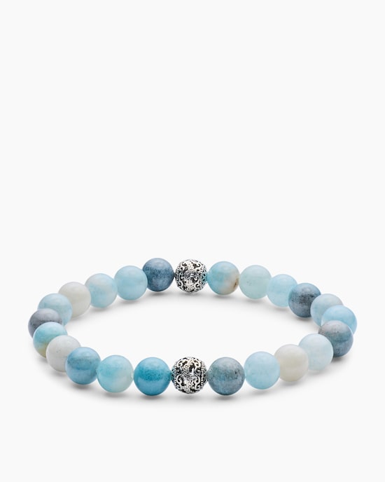 Produktabbildung für Edelstein-Armband mit Silber-Beads