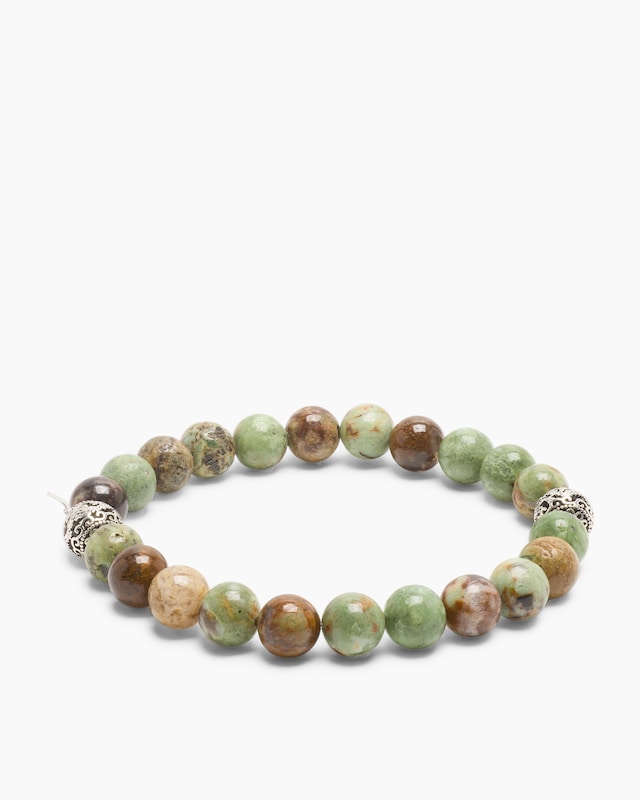 Edelstein-Armband mit Silber-Beads