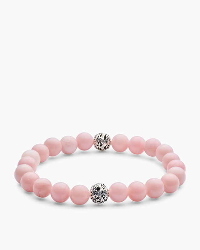 Edelstein-Armband mit Silber-Beads