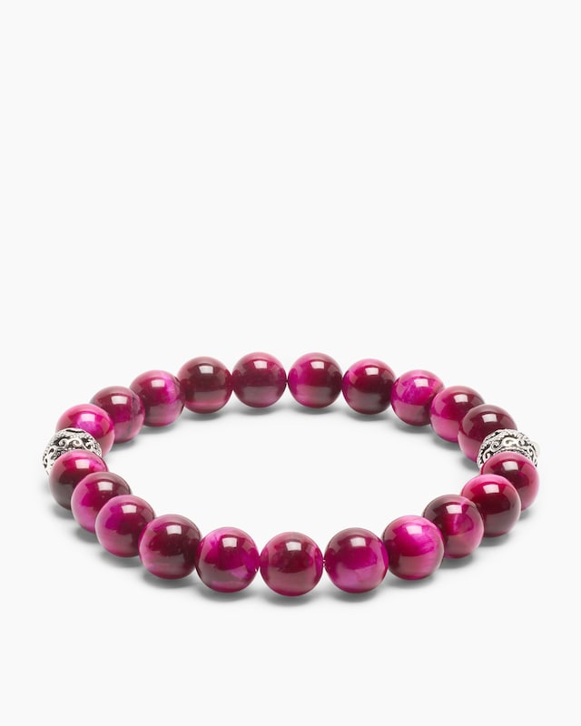 Edelstein-Armband mit Silber-Beads
