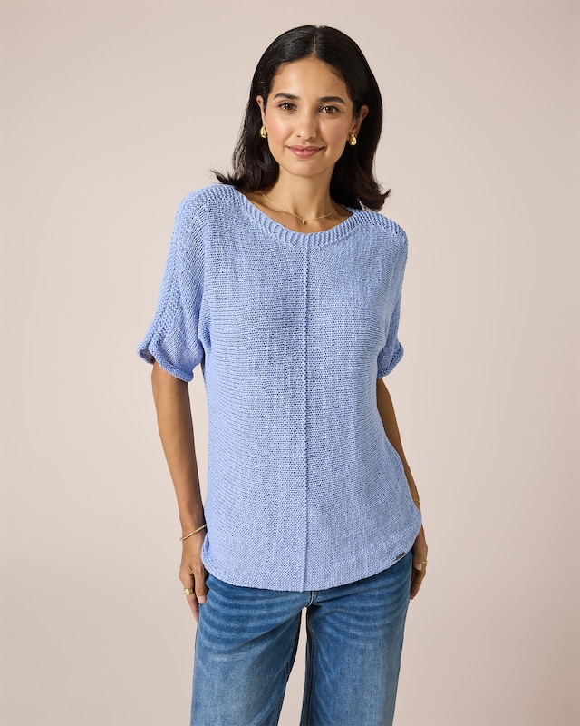 Kurzarmpullover aus Bändchengarn