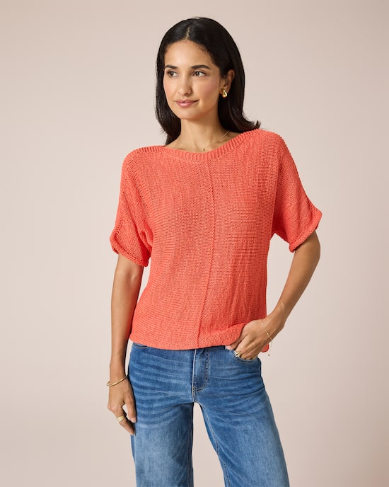 Produktabbildung für Kurzarmpullover aus Bändchengarn