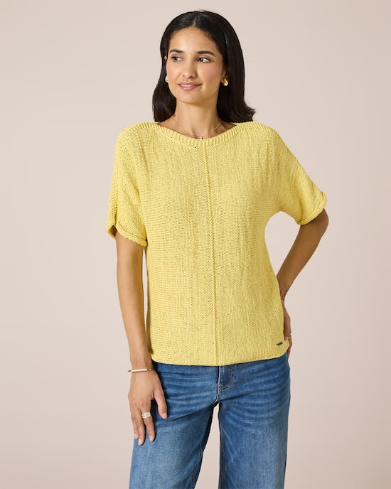 Produktabbildung für Kurzarmpullover aus Bändchengarn