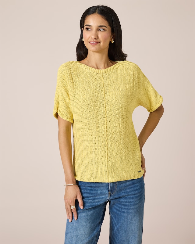 Kurzarmpullover aus Bändchengarn