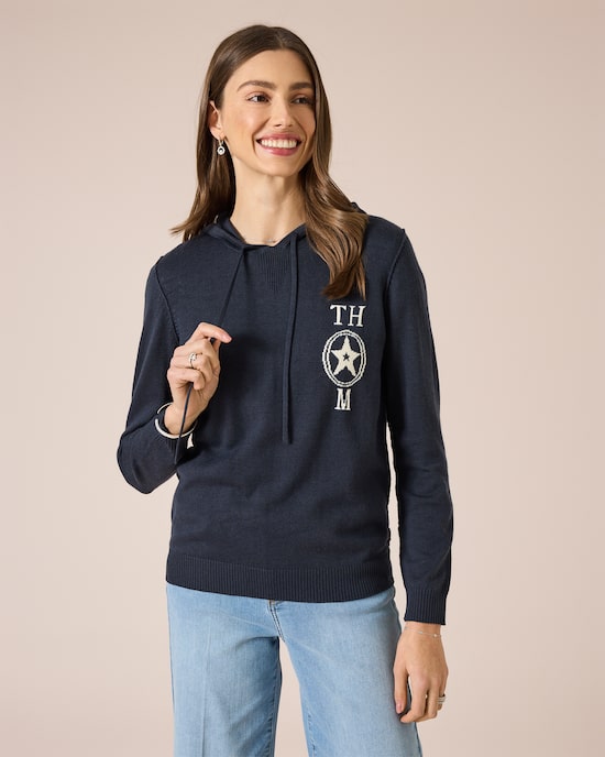 Produktabbildung für Strick-Hoodie mit Logo