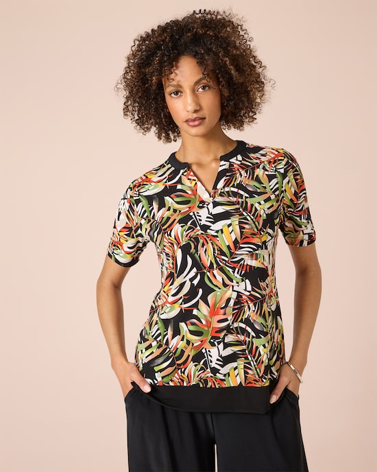Produktabbildung für Shirt mit Blätter-Print