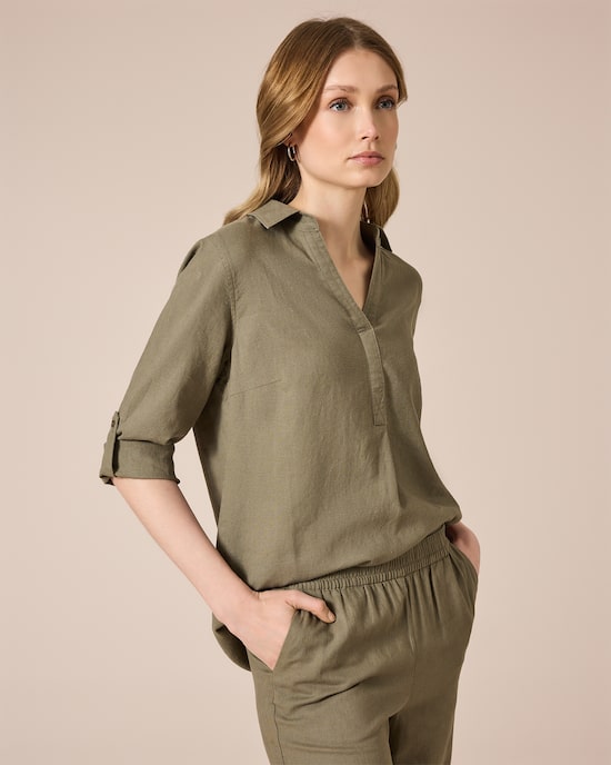 Produktabbildung für Bluse mit Leinen