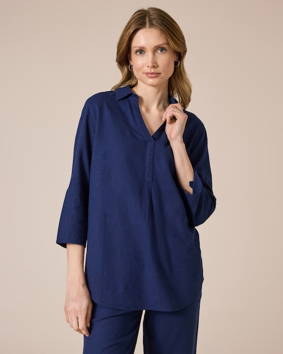 Produktabbildung für Bluse mit Leinen