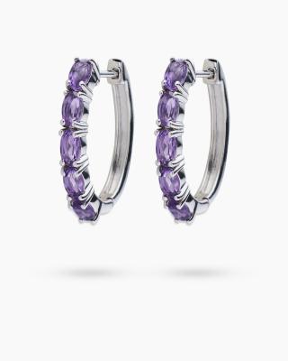 Creolen mit Amethyst